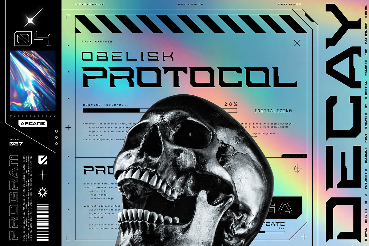 Digital Obelisk – A Cyberpunk Font, a Serif Font by Pathfinder Goods (Photo 6 of 9)