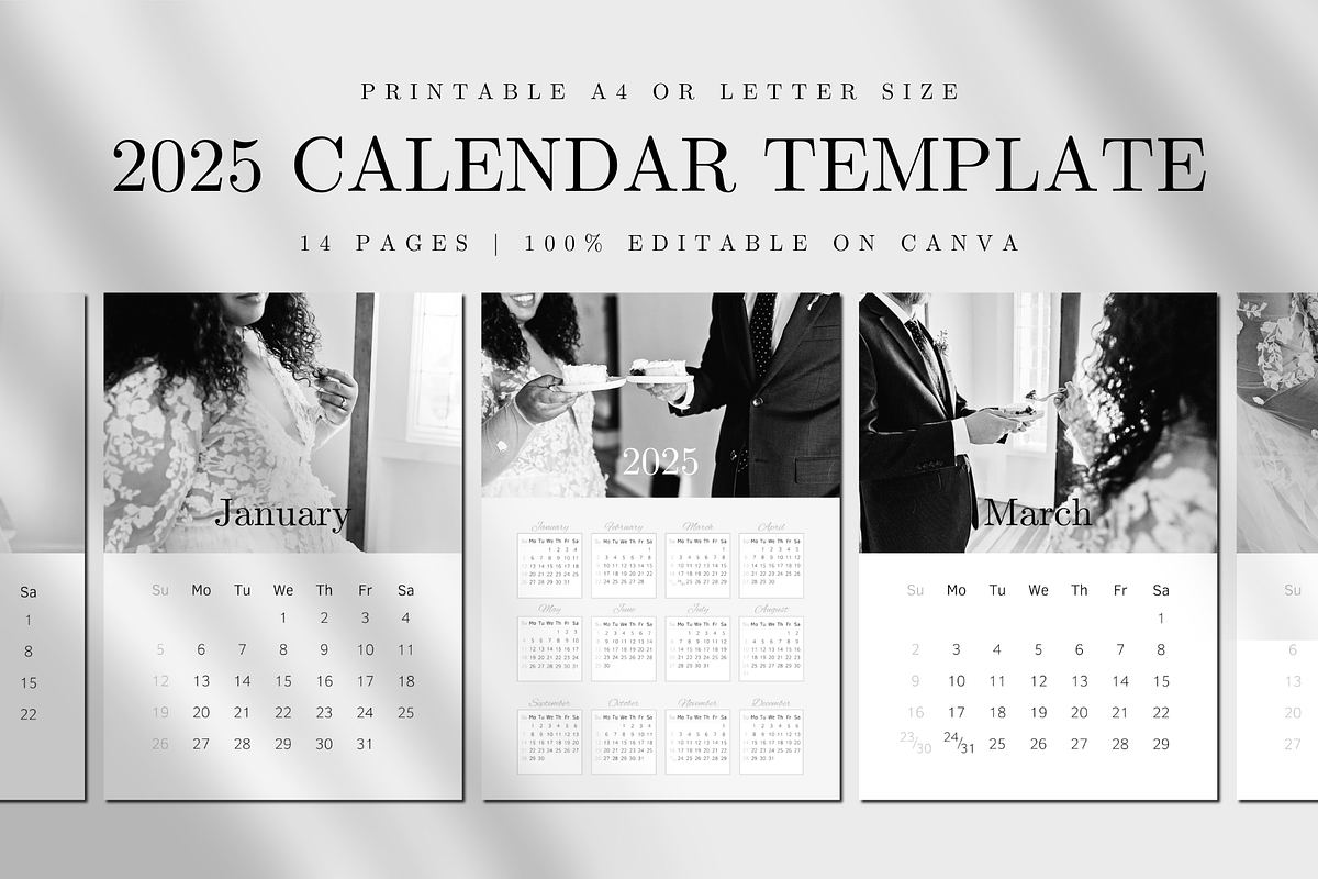 2025 CALENDAR CANVA TEMPLATE, a Stationery Template by The Little Lily Studio (Photo 1 of 5)