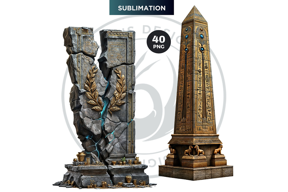 Fantasy Pillars & Monoliths Clipart, a Seasonal Illustration by ThatsDesignArt (Photo 7 of 10)