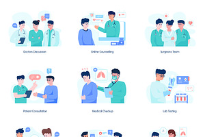 50 Doctor Illustration Set