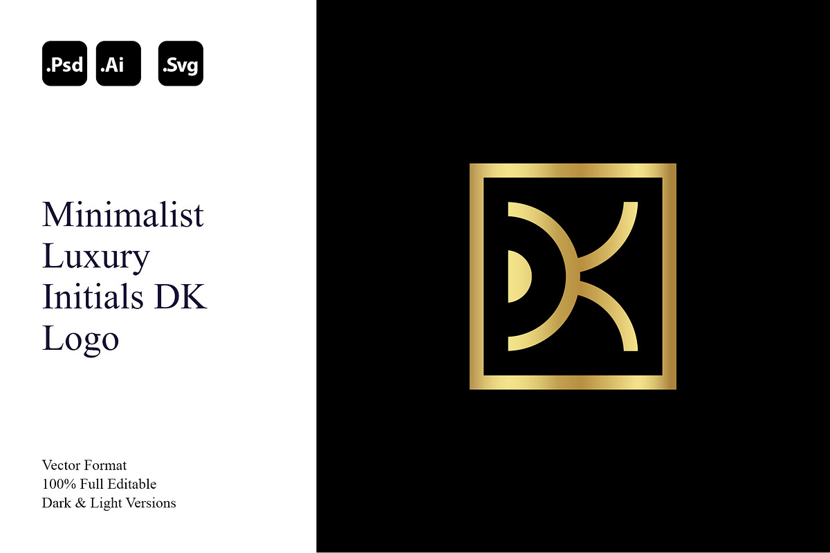 Minimalist Luxury Initials DK Logo, a Branding & Logo Template by Luxury Logos (Photo 1 of 4)