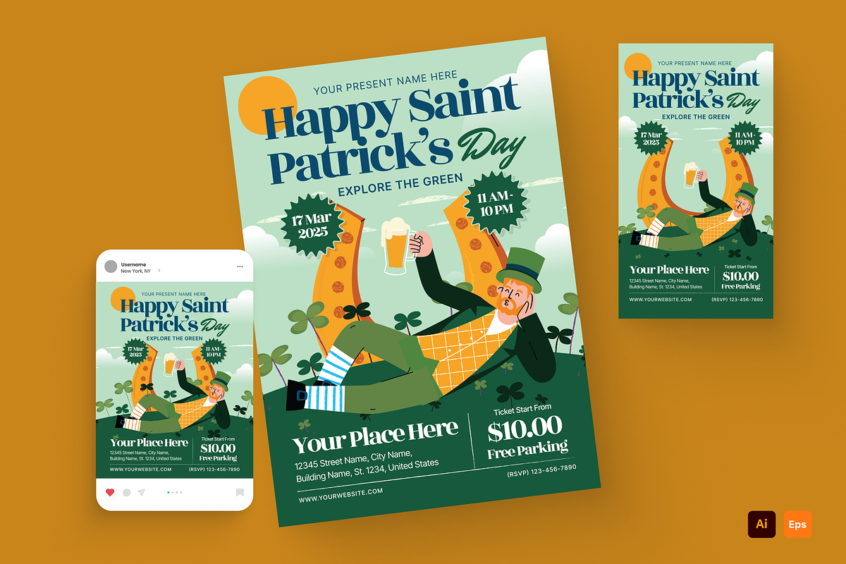 St Patrick's Day Party Flyer, a Flyer Template by MMPixelCraft (Photo 1 of 4)