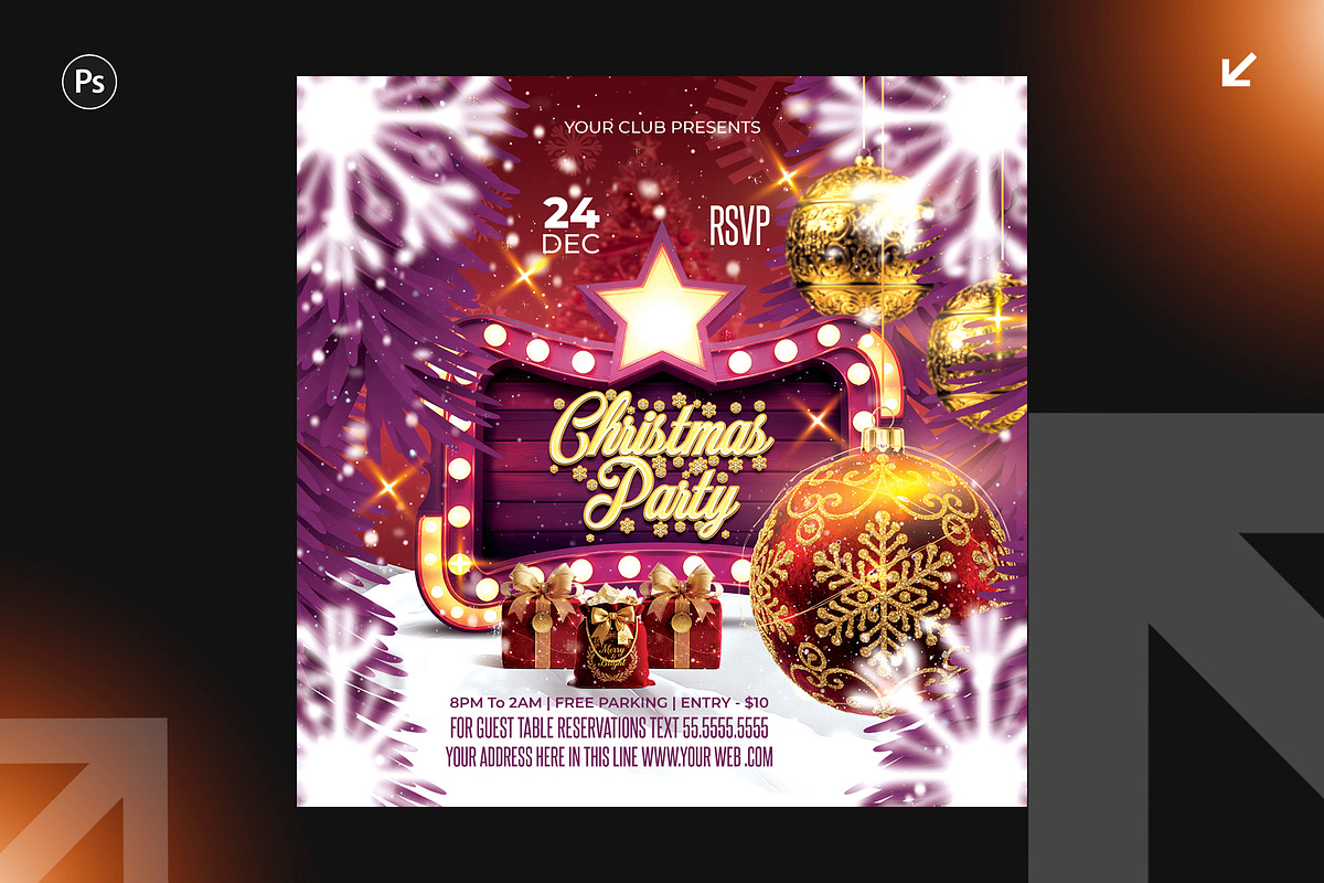 06 Christmas Party Flyer Bundle, a Flyer Template by Shajib Shikder (Photo 6 of 7)