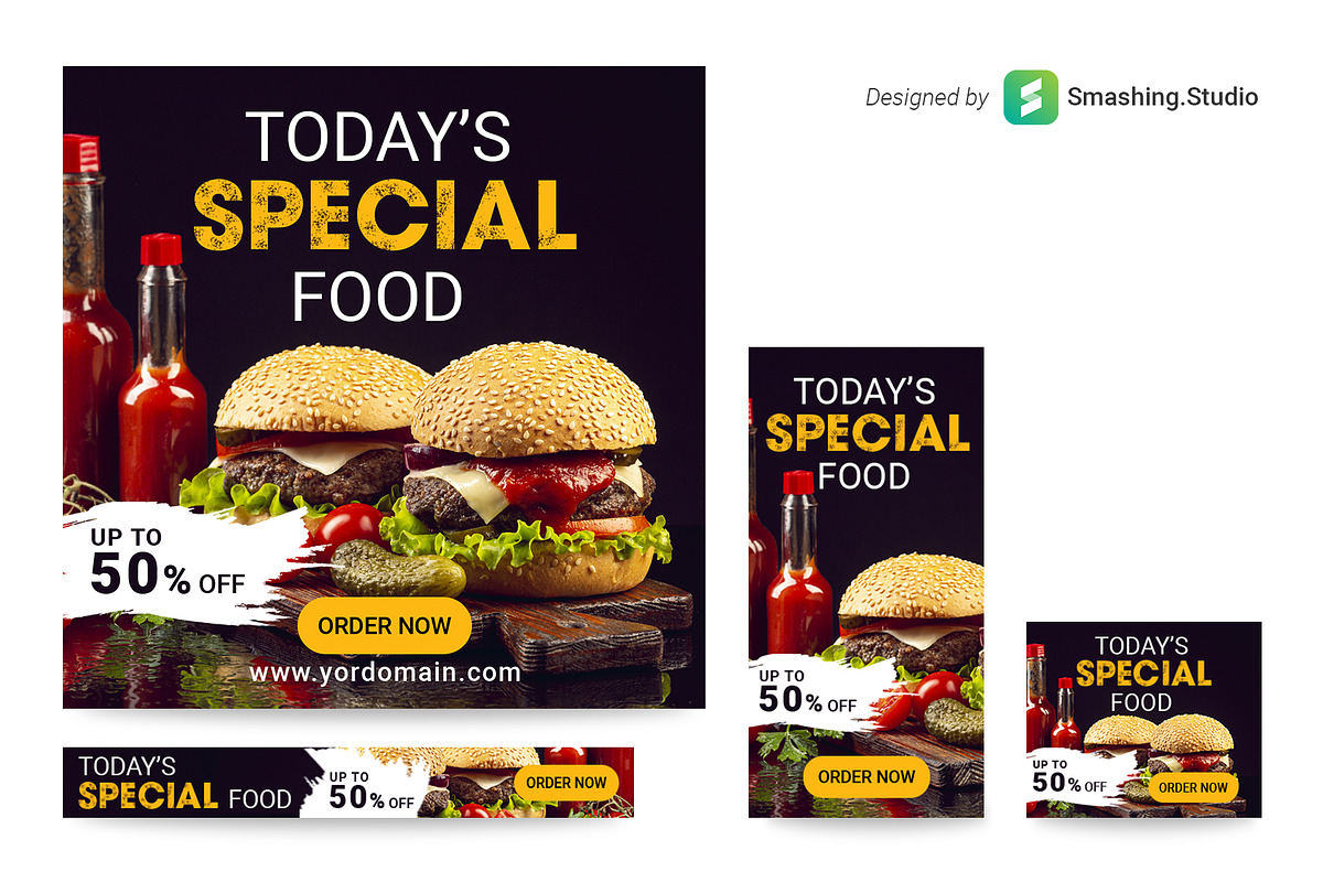 Online Food Banner Ads Template, a Social Media Template by Smashing_Studio (Photo 3 of 3)
