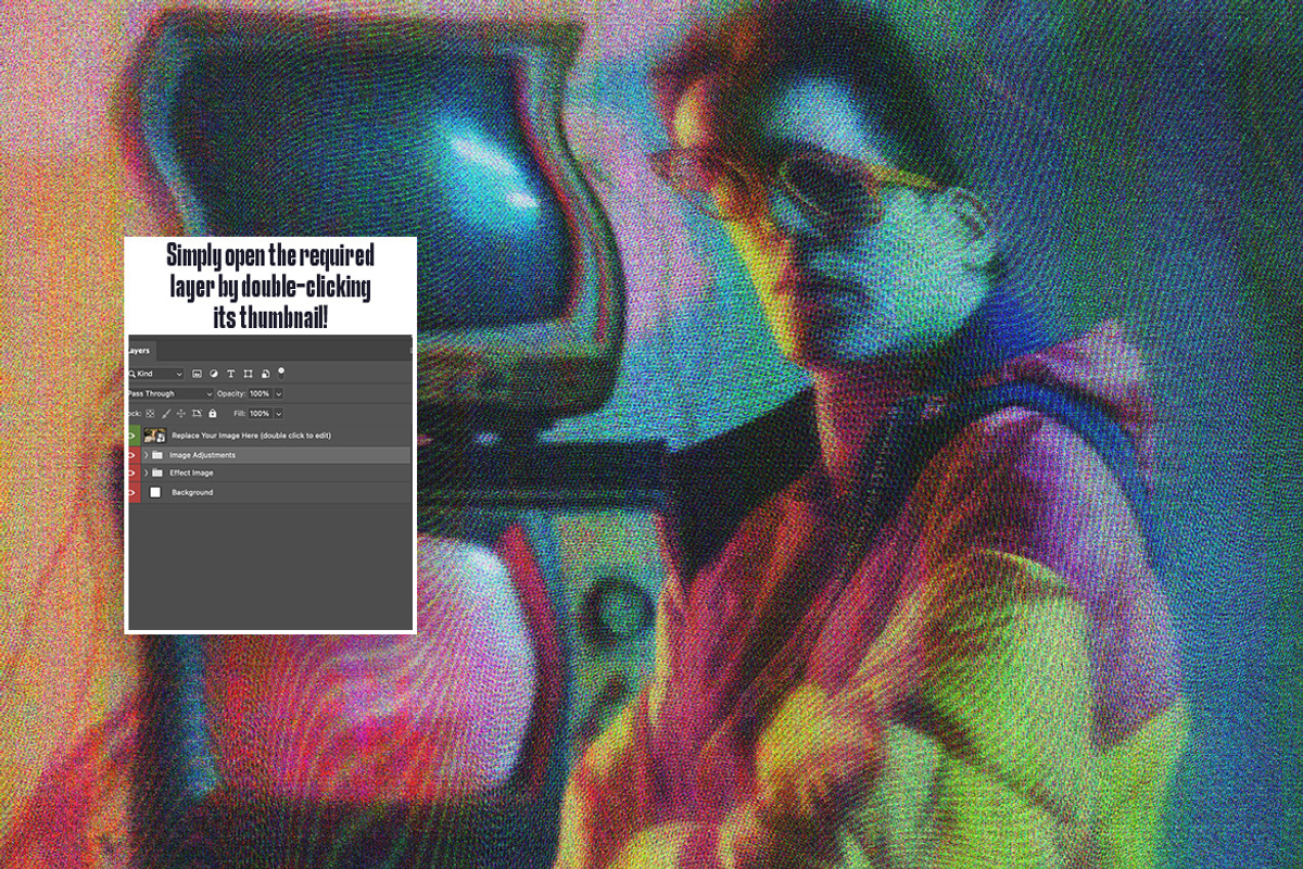 Screen Flicker Photo Effect, a Layer Style Add-On by iDoodle Studio