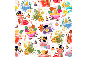 Perfume bubbles with floral and, an Object Illustration by Vectorbuum