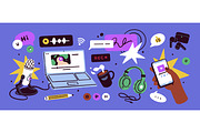 Podcast, music recording items set, a Technology Illustration by Good Studio (Thumbnail 3 of 8)