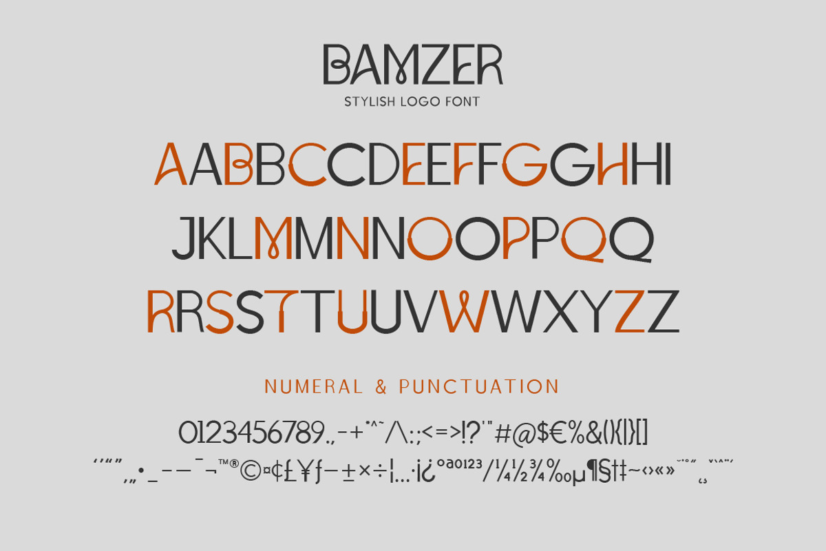 Bamzer Stylish Logo Font, a Sans Serif Font by Typebae (Photo 8 of 9)