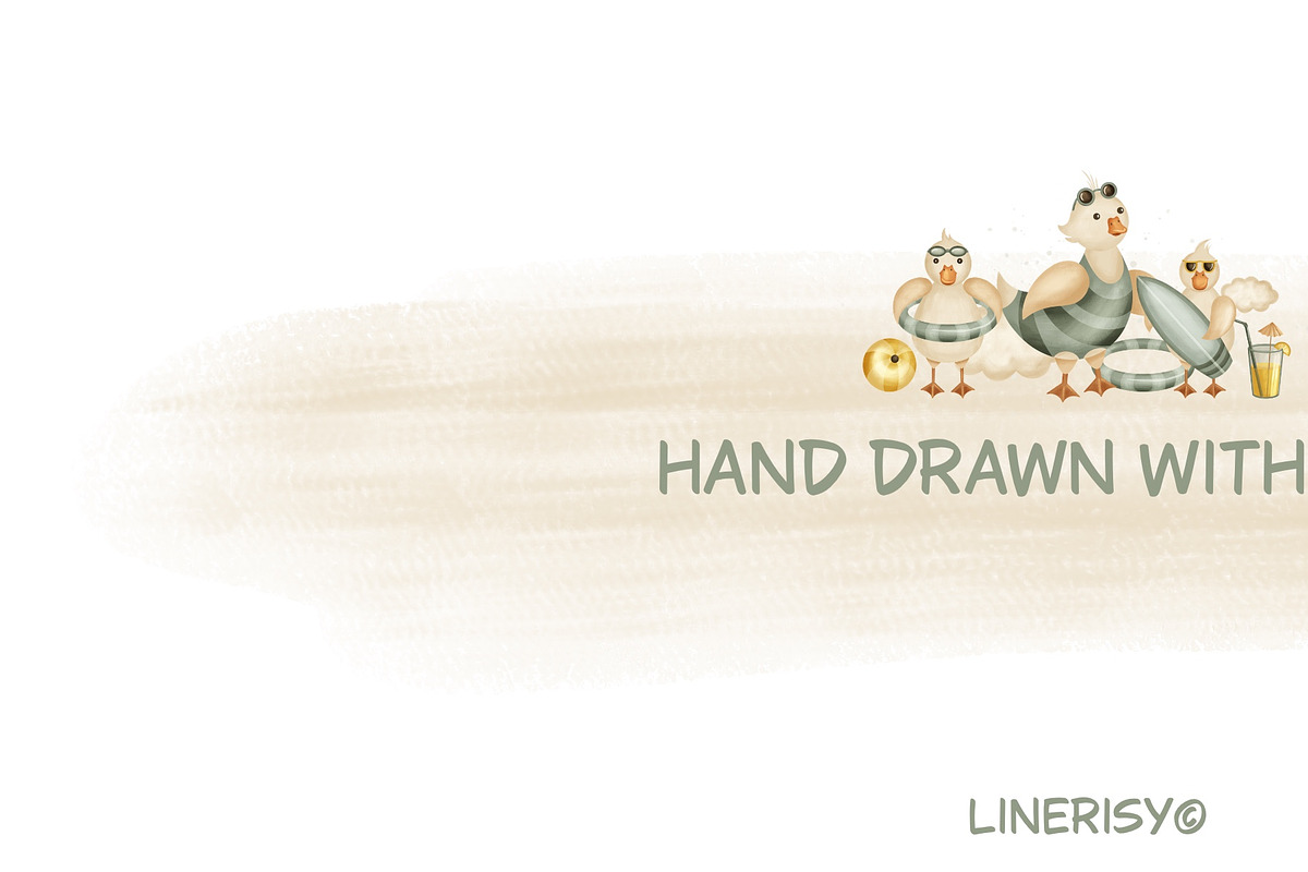 Cute geese - bird collection, an Animal Illustration by Linerisyart (Photo 15 of 15)