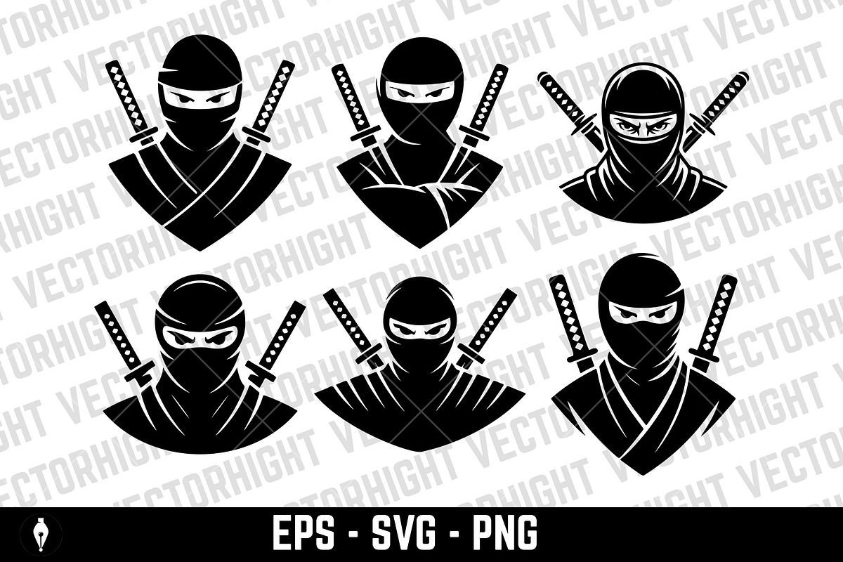 Vector logo of a ninja warrior, a Person Illustration by Vectorhight (Photo 2 of 3)