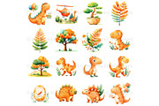 Cute Dinosaur Clipart + Patterns, an Animal Illustration by Nicole Branger Art (Thumbnail 7 of 27)
