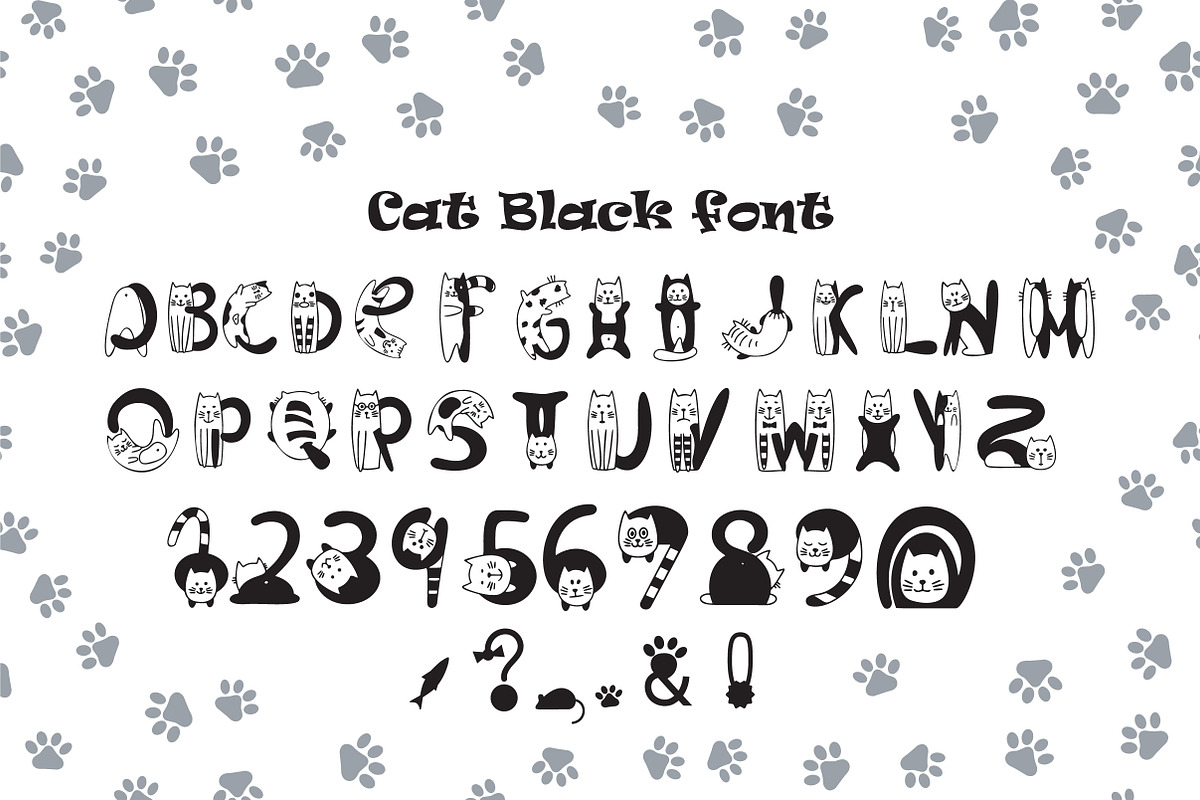 Cats Black font, a Symbol Font by Kseniia Kuznetsova (Photo 1 of 3)