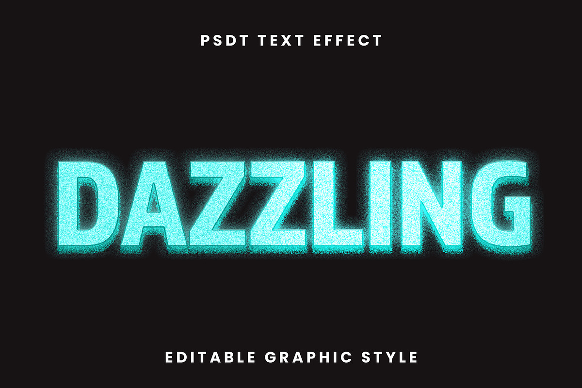 Neon Glittter 3D Text Effect