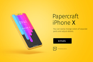 Paper model iPhoneX mockup