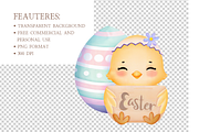 Easter Chick Watercolor Clipart Set, a Product Mockup by MockupWizard (Thumbnail 4 of 5)