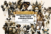 MOST PECULIAR NEW YEAR CLIPART PACK, a Person Illustration by Daring Digies (Thumbnail 1 of 10)