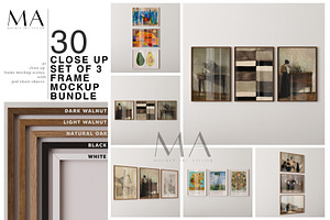 Close Up 3 Frames Mockup Bundle