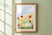 Cute Sleepy Kitty Kids Wall Art, an Animal Illustration by Helga Wigandt (Thumbnail 3 of 3)