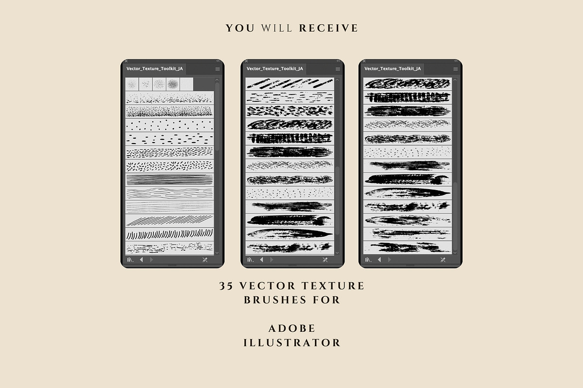 35 Illustrator Texture Toolkit, a Brush Add-On by Jenteva Art (Photo 13 of 14)