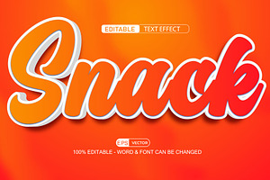 Snack Vector 3d Editable Text Effect