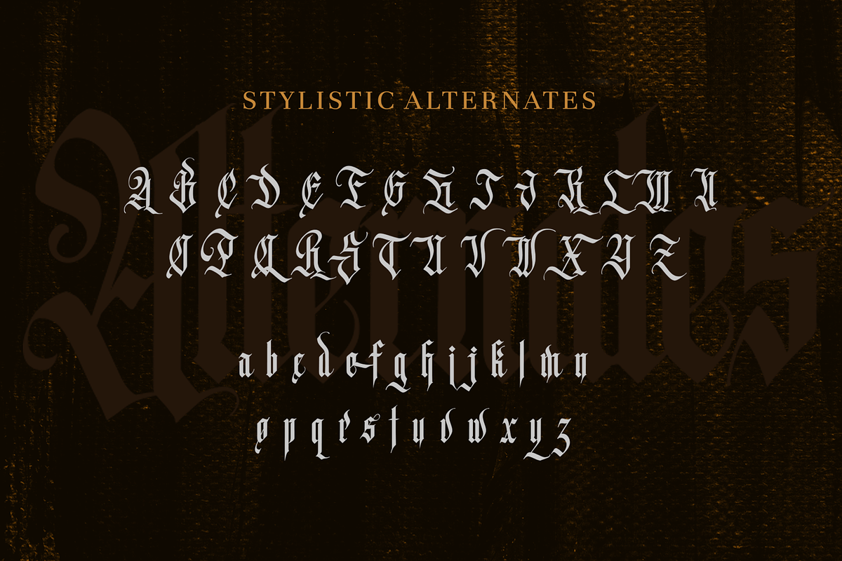 Autherical Typeface, a Blackletter Font by seventhimperium (Photo 4 of 11)
