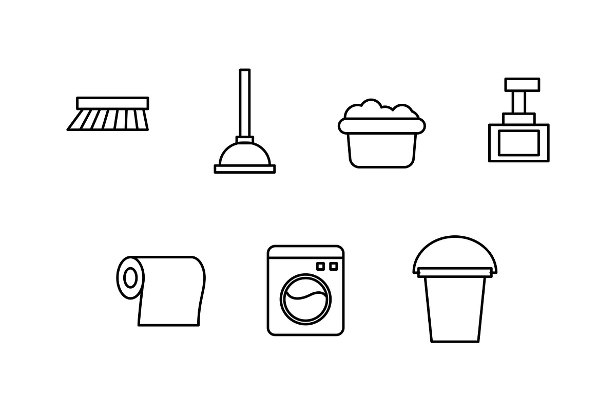 bathroom icons set collection, an Outline Icon by nicollr's store (Photo 1 of 3)