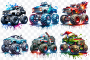 Monster Trucks Sublimation Bundle, a Decorative Illustration by Bubble Pixel (Thumbnail 3 of 4)