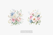Romantic pastel floral clipart set, a Decorative Illustration by Patishop Art (Thumbnail 6 of 9)