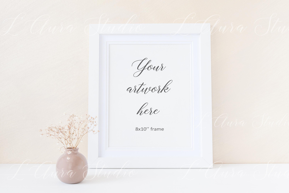 Spring frame mockup - white, a Print Template by L'Aura Studio