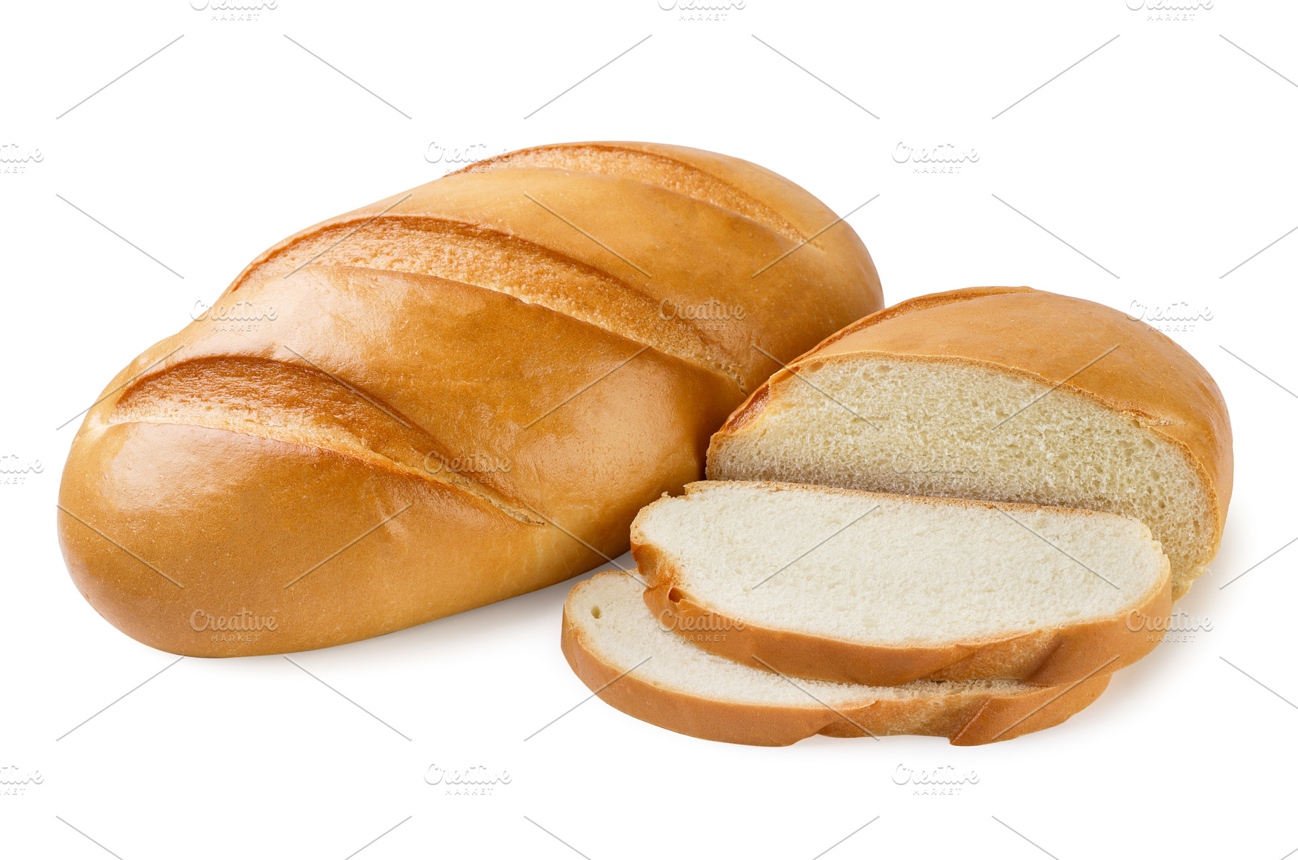Loaf of bread and a half with pieces, a Food & Drink Photo by innakreativ