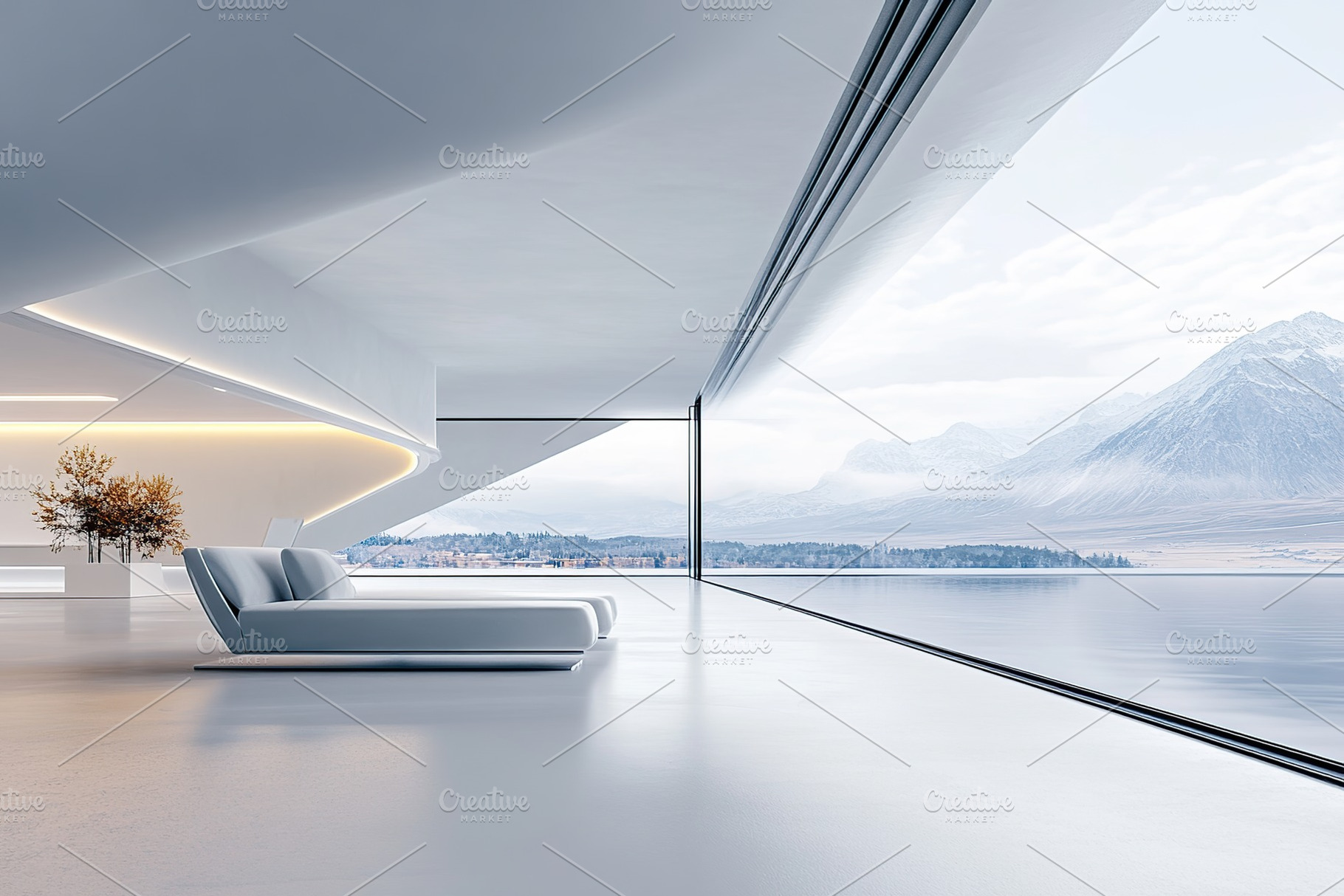 Beautiful futuristic interior of house, an Architecture Photo by AlyaAnd