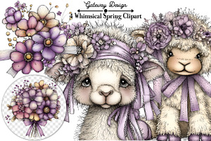 Whimsical Spring Clipart, Whimsical, an Illustration by GatewayDesign