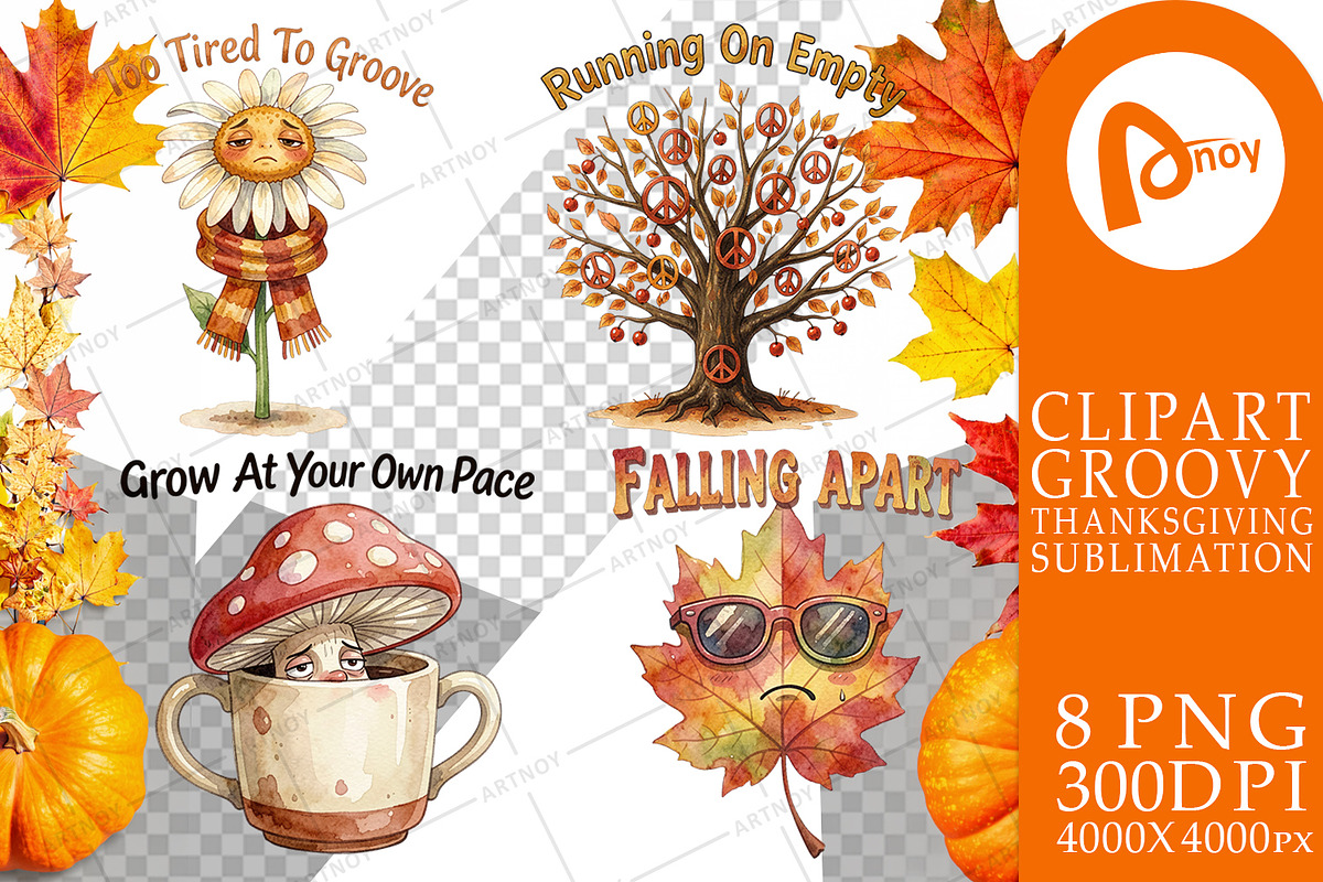 Groovy Thanksgiving Sublimation, a Seasonal Illustration by Artnoy (Photo 16 of 18)