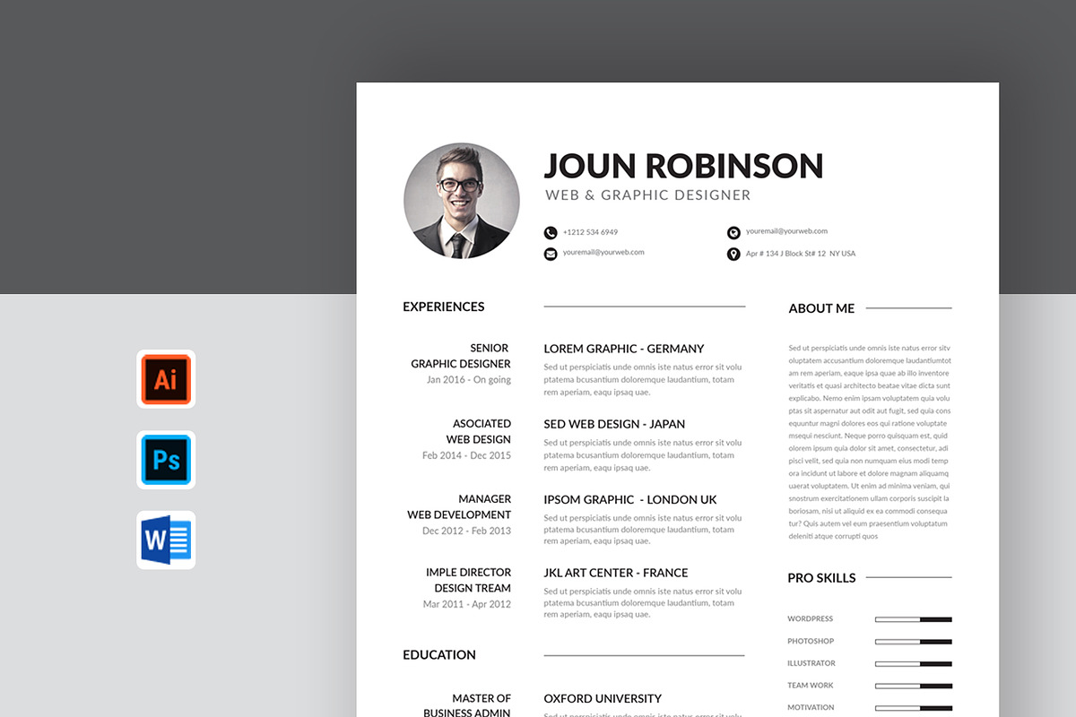 Clean Resume, a Resume Template by Pxl_graphic (Photo 1 of 5)