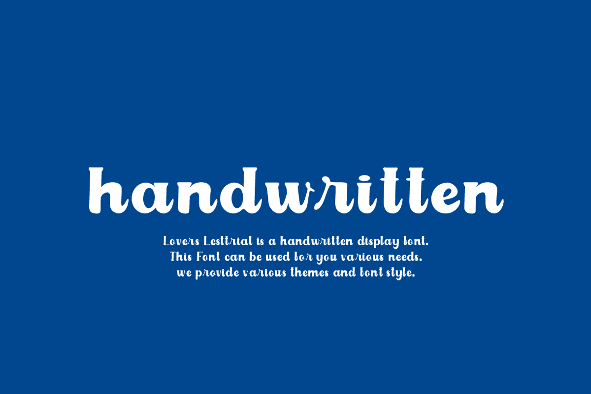 Lovers Lesttrial - Handwritten Font, a Handwritten Font by Iqsiart Studio (Photo 2 of 7)