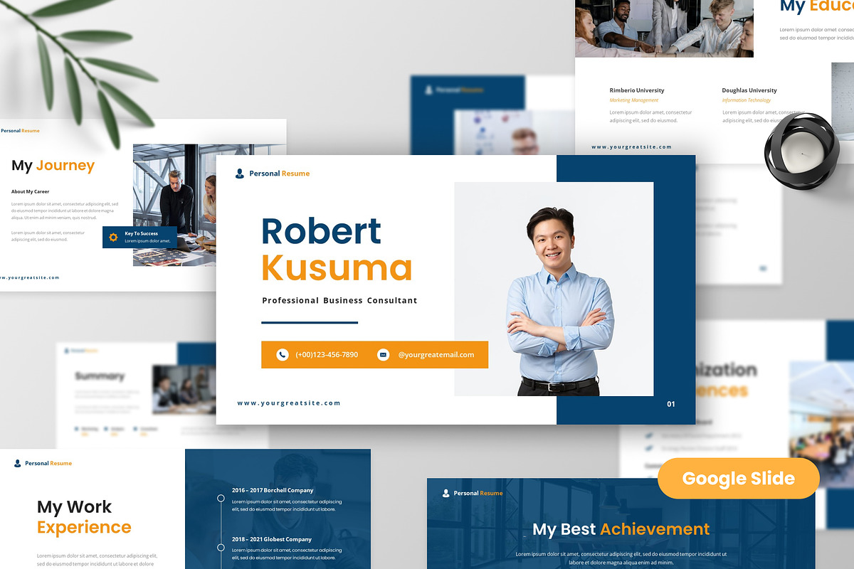 Personal Resume Google Slide, a Presentation Template by MtvtdArt (Photo 1 of 6)