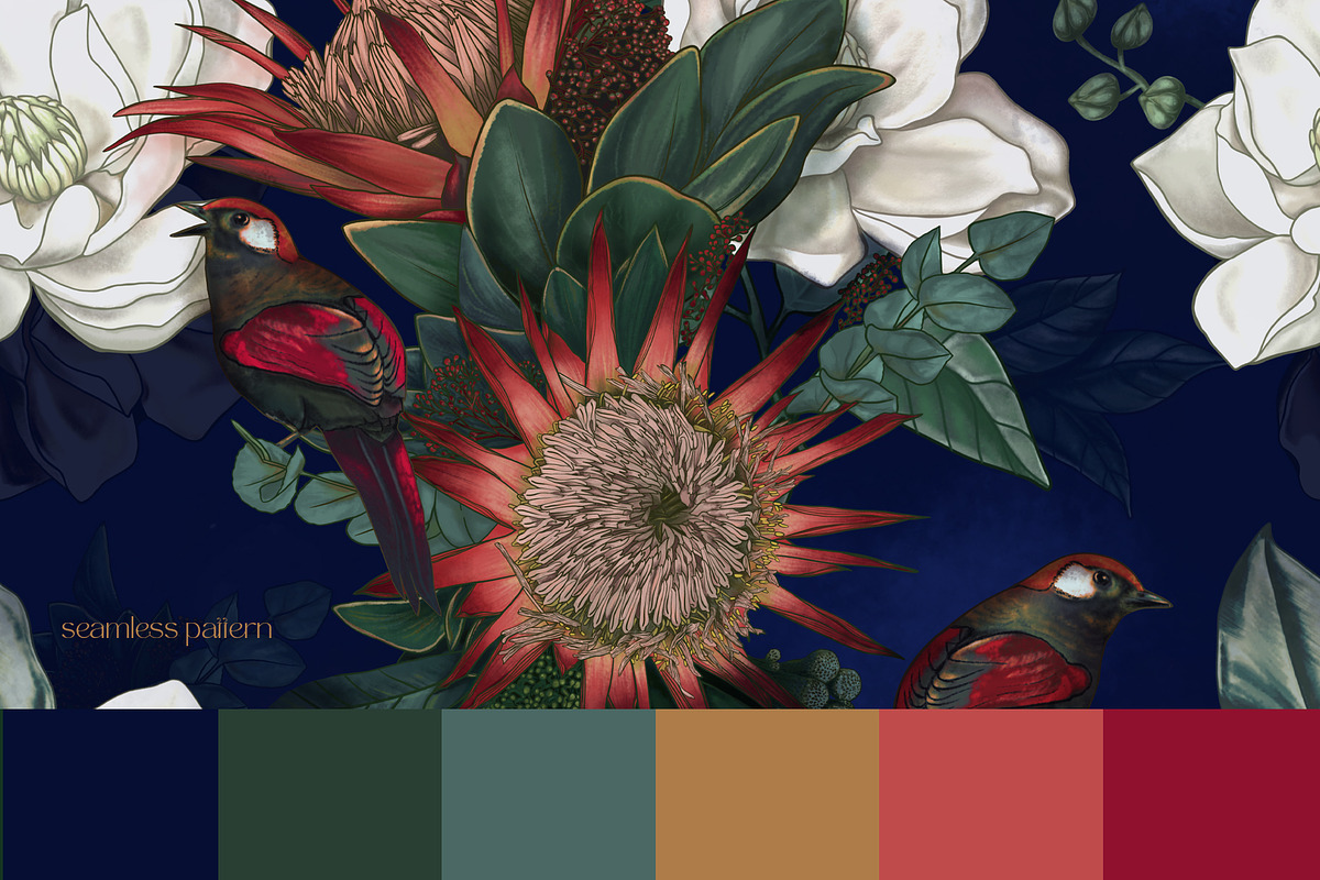 Seamless patterns Song of Magnolia, a Pattern Graphic by Yana Dobrik (Photo 7 of 13)