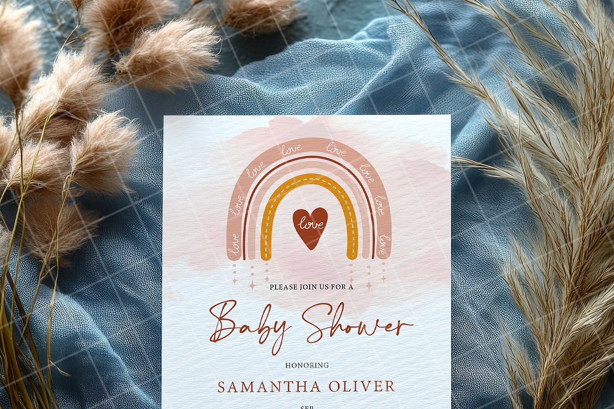 Blue 5x7 Invitation card mockup PSD, an Advertising Mockup by Blush Roses Print (Photo 8 of 8)
