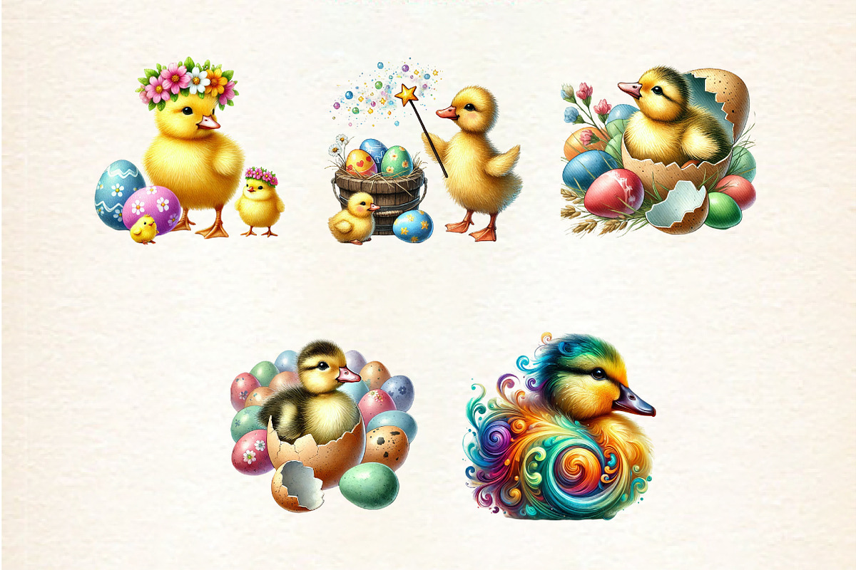 Easter Duck Clipart bundle,, an Illustration by DreamArtGraphic (Photo 4 of 4)