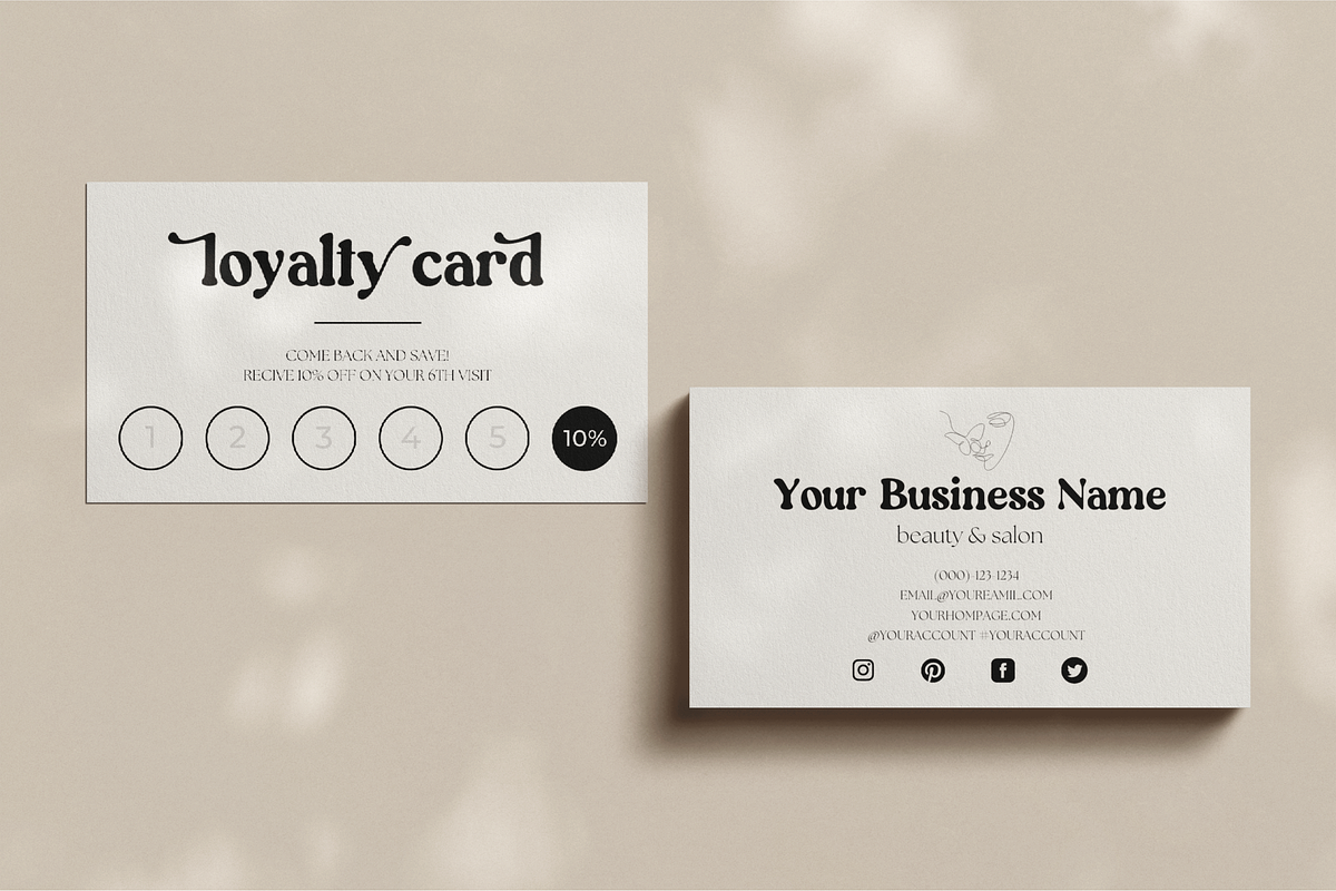 Retro Loyalty Card Canva Template, a Business Card Template by Hellohastore (Photo 7 of 9)