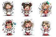 Cartoon-style Christmas Angel, an Illustration by CreationArt (Thumbnail 2 of 5)