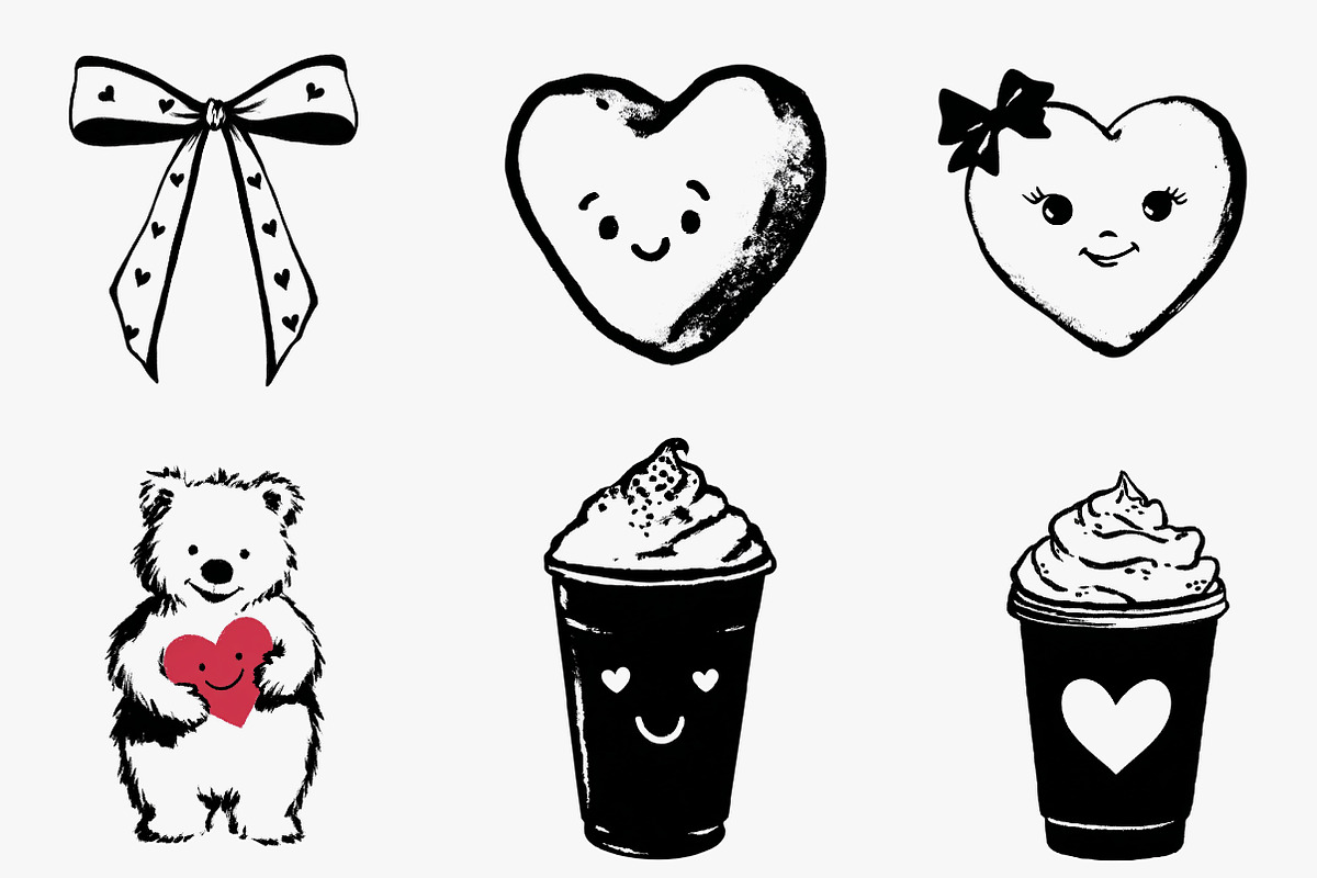 hand drawn valentines day doodle cli, an Illustration by CreationArt (Photo 5 of 5)