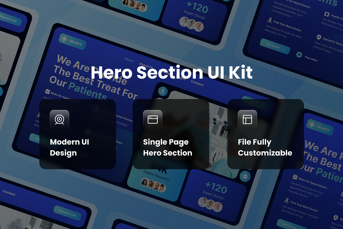 Medkit - Medical Healthy Hero Header, an UI Kit Template by SquidPixey (Photo 3 of 3)