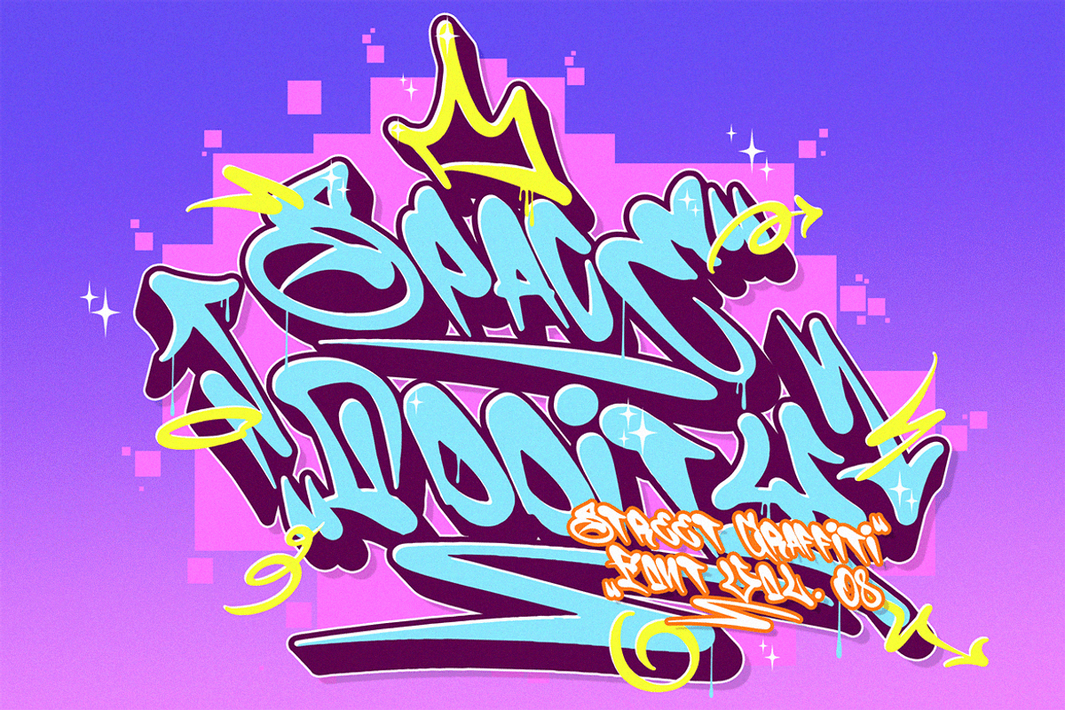 Space Oddity | Music Graffiti Font, a Blackletter Font by Ardana Creative (Photo 1 of 13)
