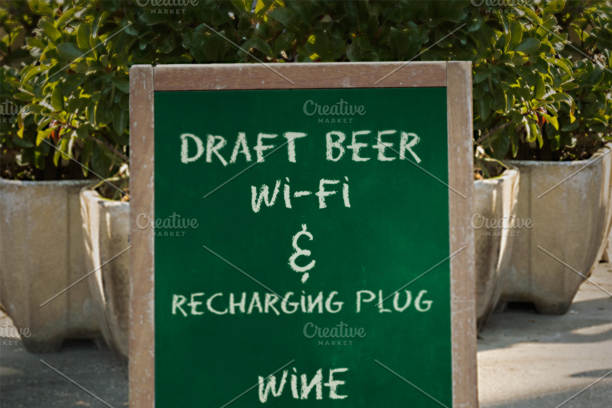 Bar outdoor blackboard mockup, an Advertising Mockup by Illusiongraphic (Photo 4 of 5)