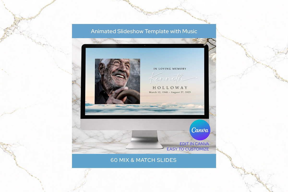 Funeral Slideshow Canva FS009, a Presentation Template by TyphoonStudio (Photo 1 of 8)