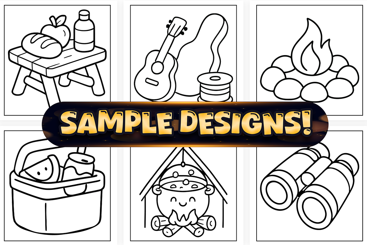 Bold Easy Camping Coloring Pages, a Sport Illustration by Craftsbeefy (Photo 3 of 4)