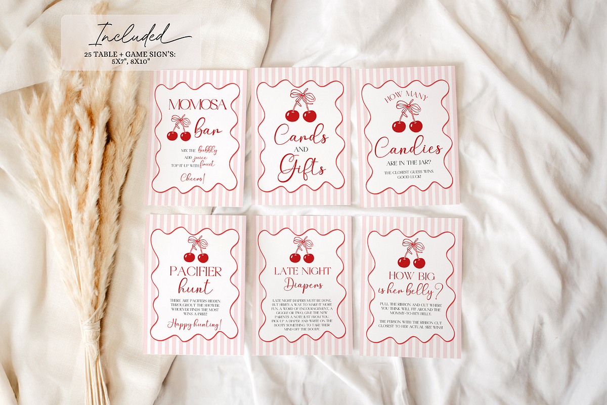 She Is Our Cherry Game Bundle, a Stationery Template by VeliusCreativeStudio (Photo 3 of 6)