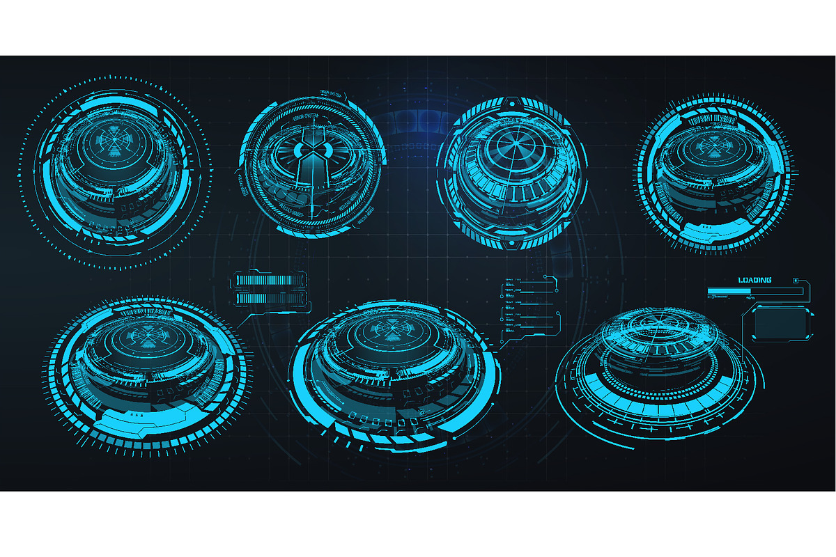 Sci-fi FUI Futuristic Element in HUD, a Technology Illustration by ZinetroN (Photo 6 of 10)