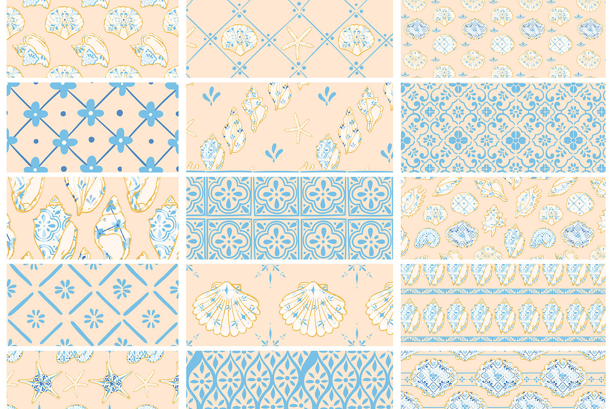 Azulejo Portuguese Shells, a Pattern Graphic by Carpet Tapete Pretzel (Photo 2 of 24)